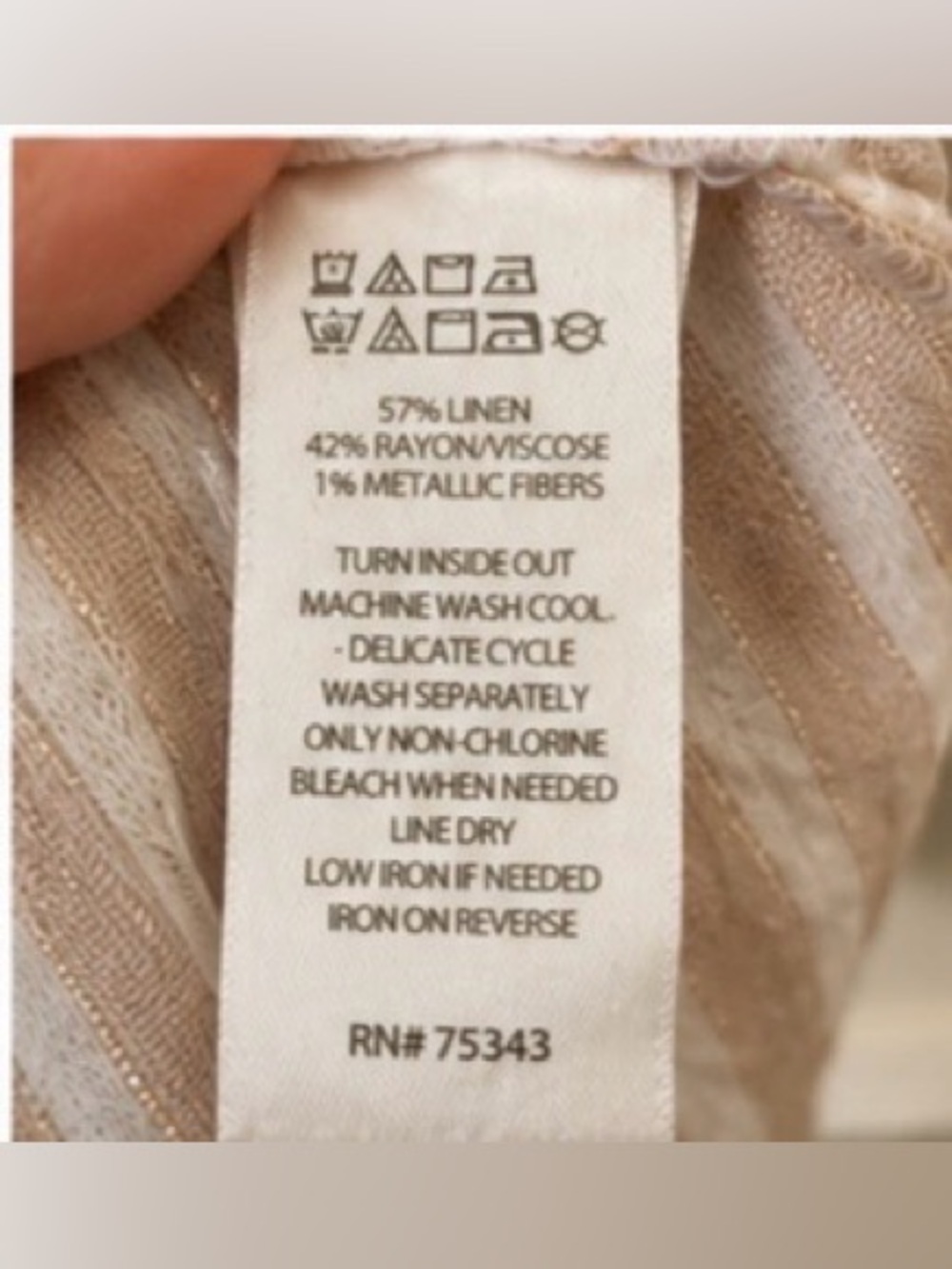Rachel Ashwell Linen Blend Braided Strap Maxi Dress Beige Stripe Boho Beach M - Picture 5 of 7